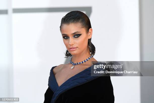 Taylor Hill walks the red carpet ahead of the movie "Amants" at the 77th Venice Film Festival at on September 03, 2020 in Venice, Italy.