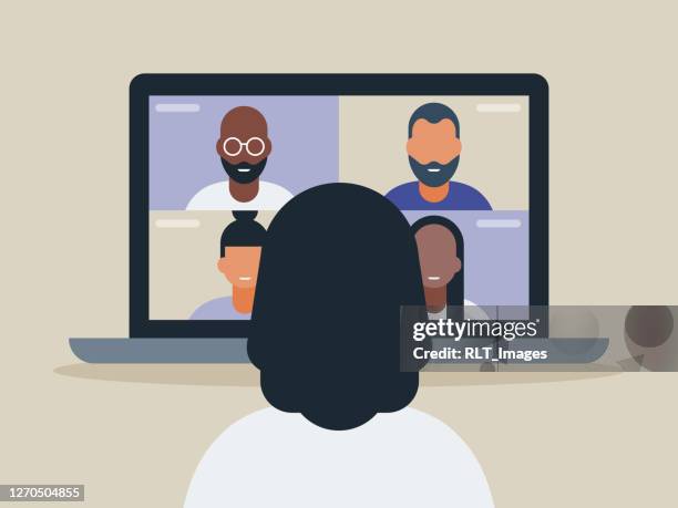 illustration of - web conference stock illustrations