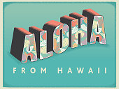 Aloha From Hawaii Postcard typography design
