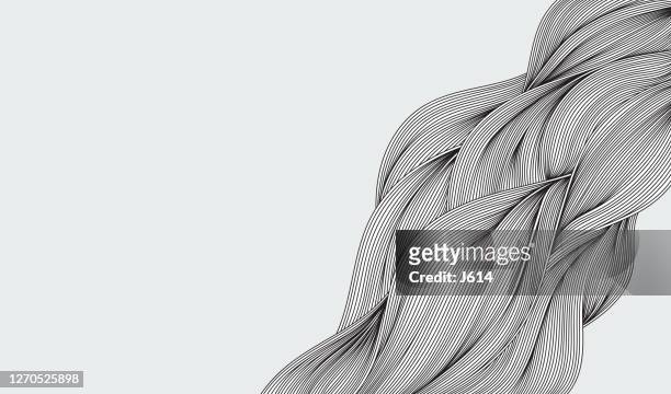 abstract flow wave doodle - wavy hair stock illustrations