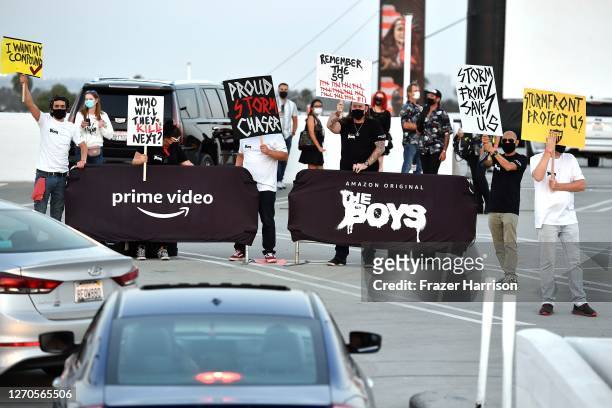 Guests arrive at Amazon Prime Video's "The Boys" Season 2 Drive-In Premiere & Fan Screening on September 03, 2020 in Los Angeles, California.