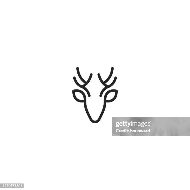illustrations, cliparts, dessins animés et icônes de icône du logo vector de deer head - ramure
