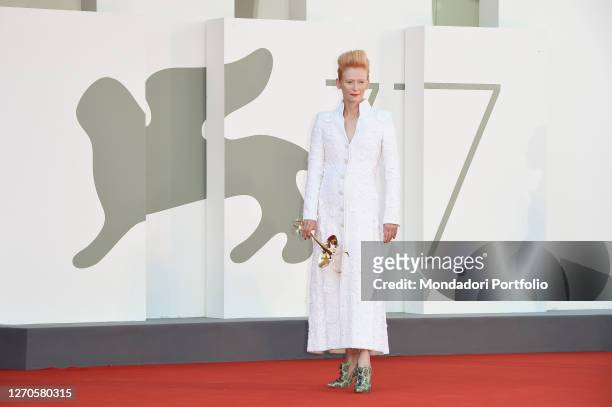 English actress Tilda Swinton at the 77 Venice International Film Festival 2020. The Human Voice Red Carpet. Venice , September 3rd, 2020