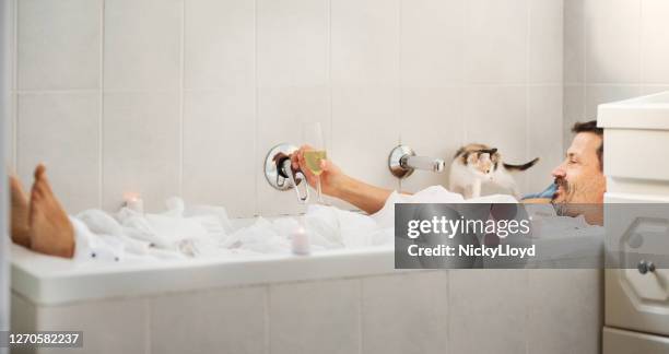 you also want a bath kitty? - cat bath stock pictures, royalty-free photos & images