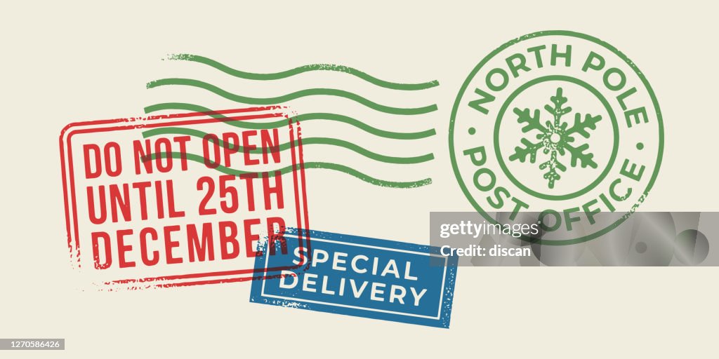 Christmas Holiday Letter Stamps.
