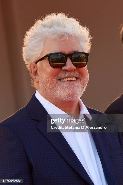 Pedro Almodovar walks the red carpet ahead of the movie "The Human Voice" at the 77th Venice Film Festival at on September 03, 2020 in Venice, Italy.