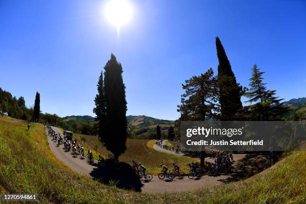 Olav Kooij of The Netherlands and Team Jumbo - Visma / Oscar Cabedo of Spain and Team Burgos - BH / Jurgen Roelandts of Belgium and Movistar Team /...