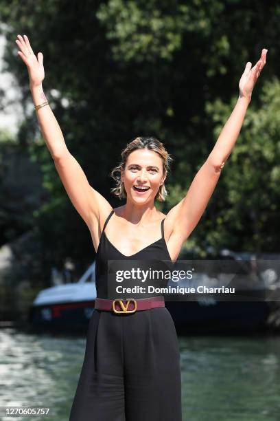 Anna Foglietta is seen leaving from the Excelsior during the 77th Venice Film Festival on September 04, 2020 in Venice, Italy.