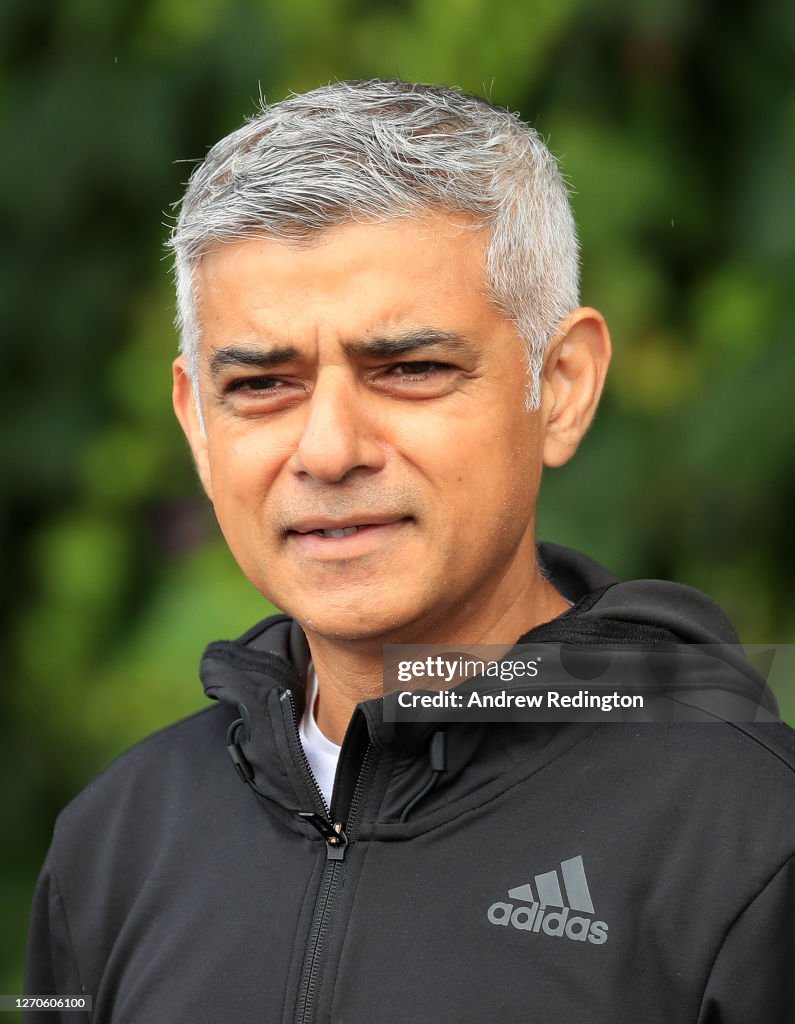 London Mayor Sadiq Khan Plays Tennis With Key Workers At All England Club