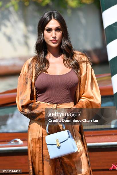 Cecilia Rodriguez is seen arriving at the Excelsior during the 77th Venice Film Festival on September 04, 2020 in Venice, Italy.