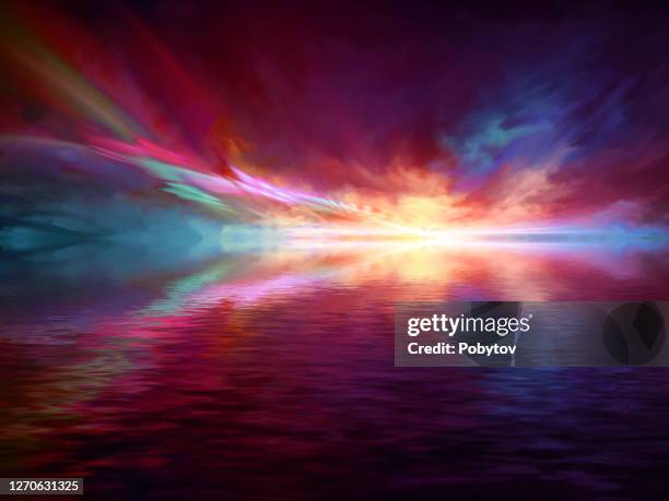 fantastic night seascape - expressionism stock illustrations