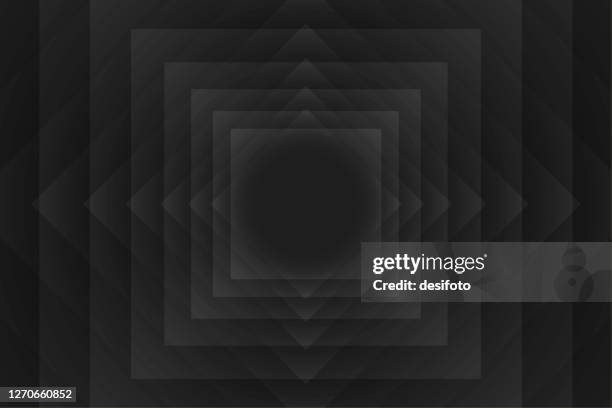 a stereoscopic black coloured vector grunge textured effect background with a seamless pattern of nested geometric rhombus shapes and a circular center, the grunge is not seamless - seamless parchment stock illustrations