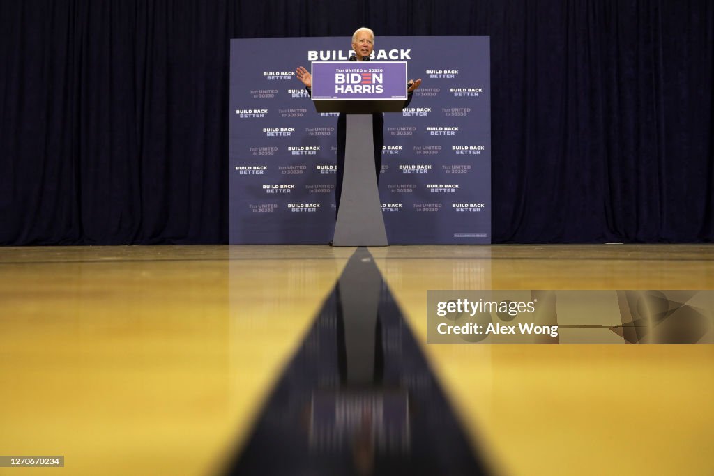 Democratic Presidential Nominee Joe Biden Speaks In Wilmington, Delaware