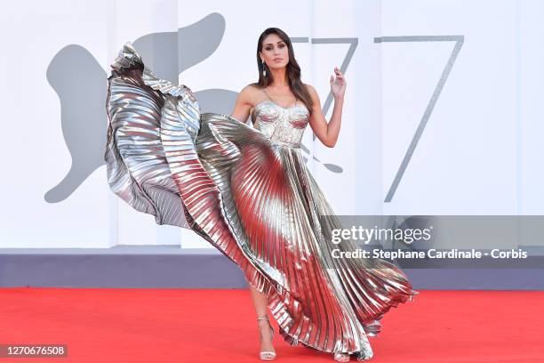 Cecilia Rodriguez walks the red carpet ahead of the movie "Padrenostro" at the 77th Venice Film Festival at on September 04, 2020 in Venice, Italy.