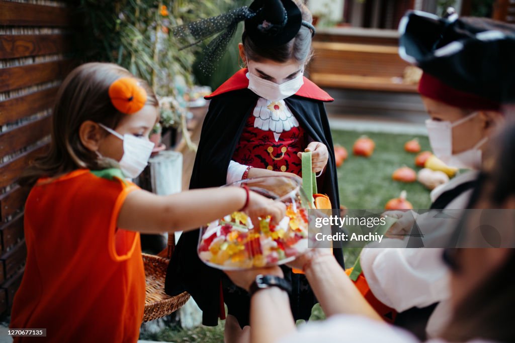 Little kids at a Halloween party