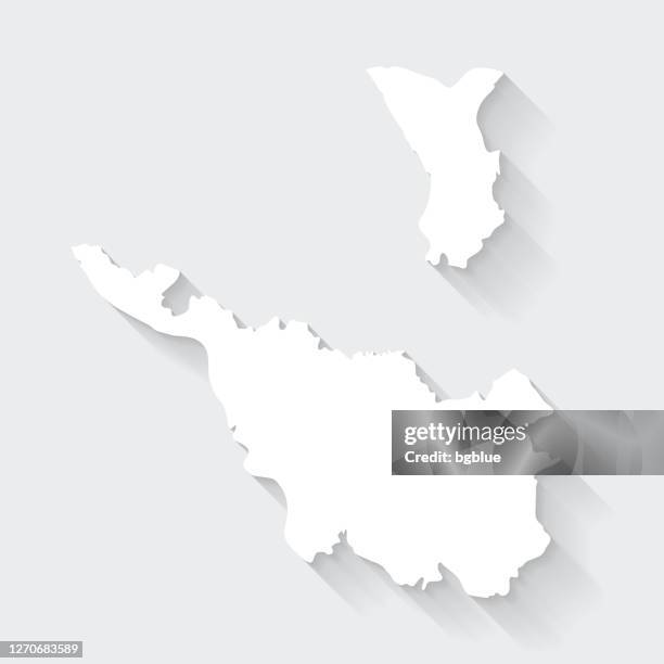 bremen map with long shadow on blank background - flat design - long length icon vector stock illustrations