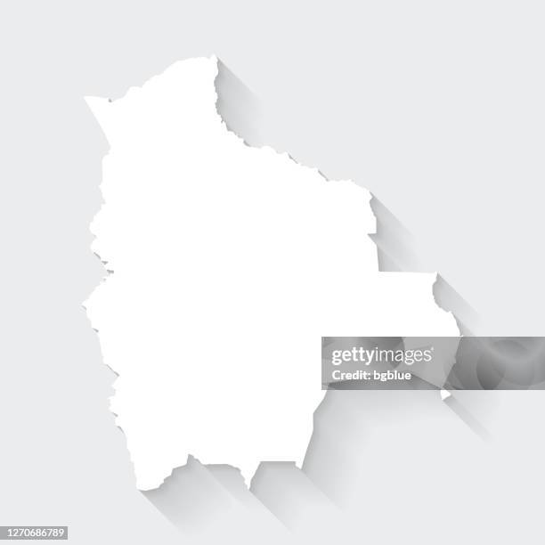 bolivia map with long shadow on blank background - flat design - sucre bolivia stock illustrations