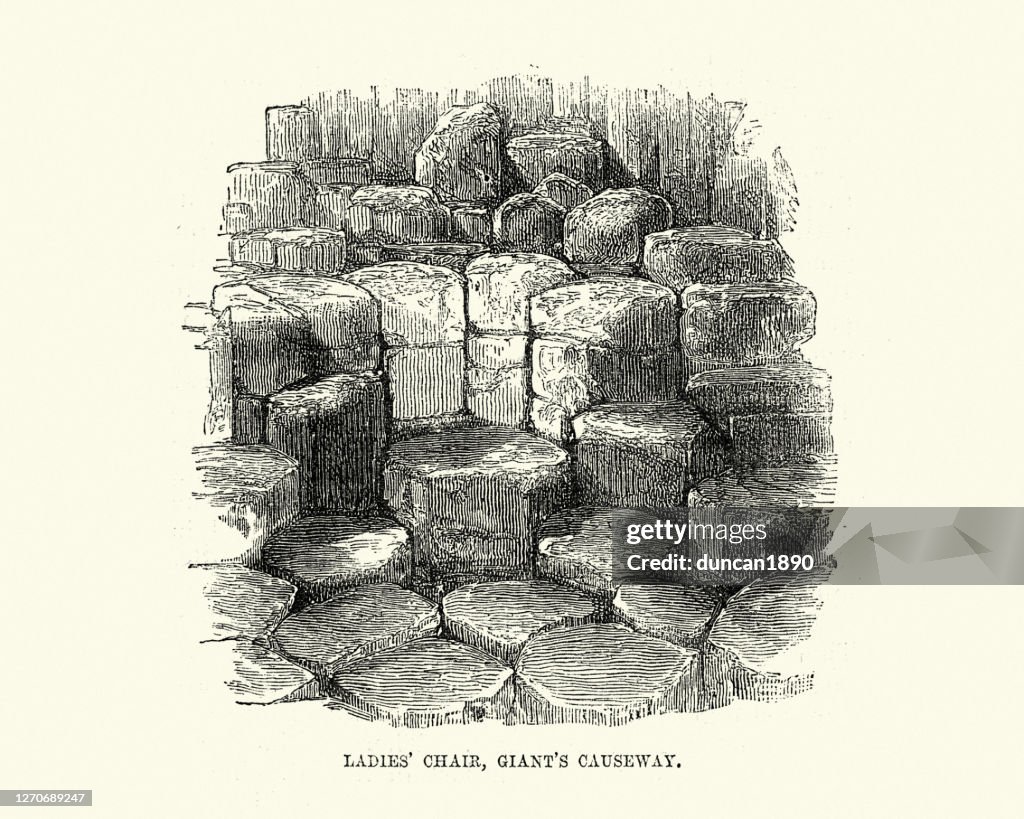 Ladies chair at Giant's Causeway, Northern Ireland, Victorian 1870s