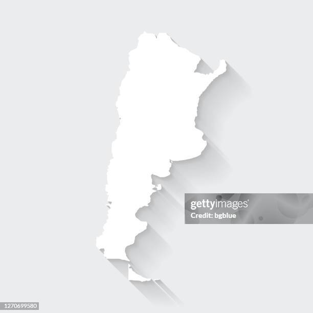 argentina map with long shadow on blank background - flat design - argentina stock illustrations stock illustrations