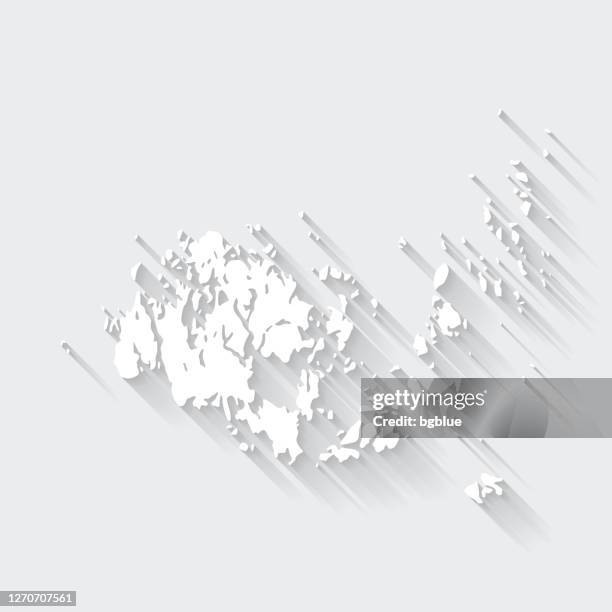 aland map with long shadow on blank background - flat design - nordic archipelago stock illustrations