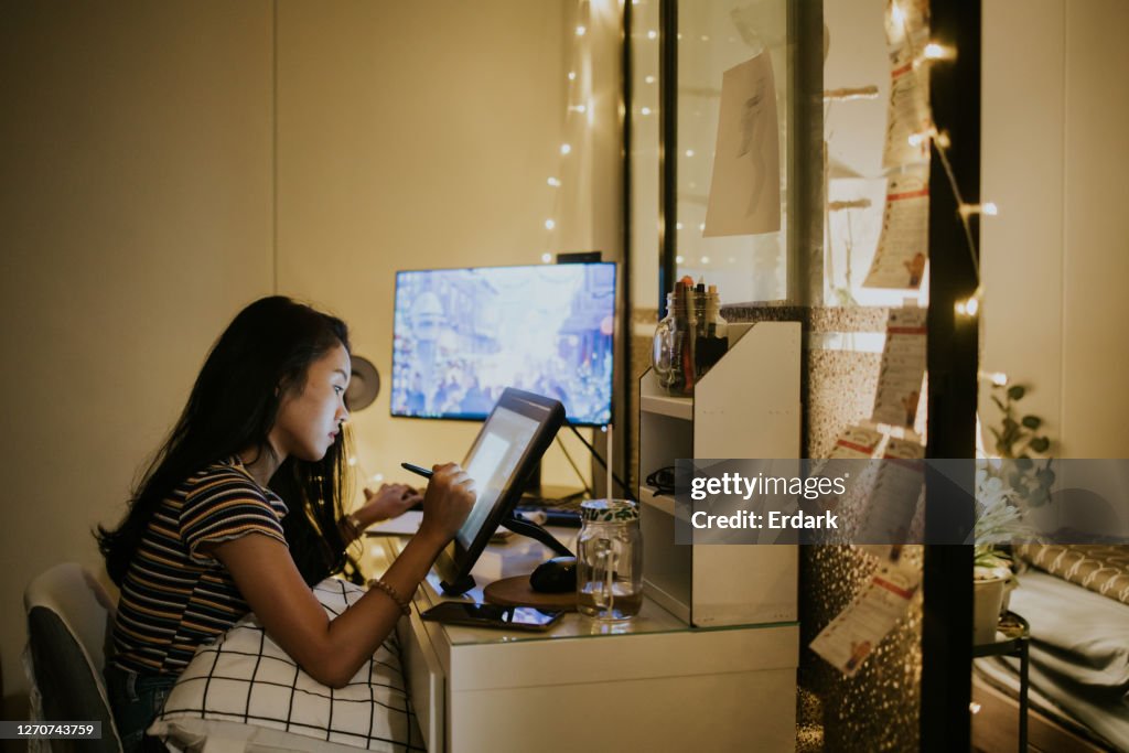 創造的なフリーランサーの仕事はどこでも、いつでもストック写真です