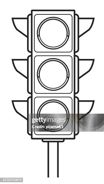 black and white, traffic light - stop light stock illustrations