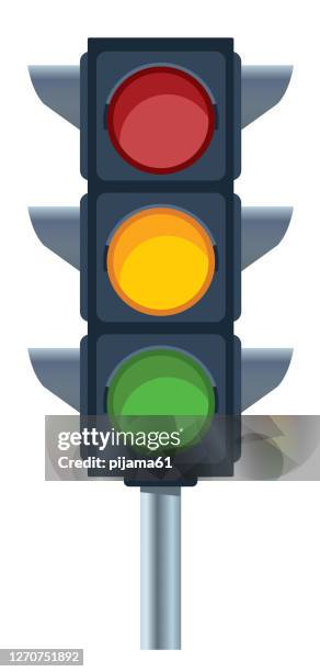 traffic light - yellow light stock illustrations