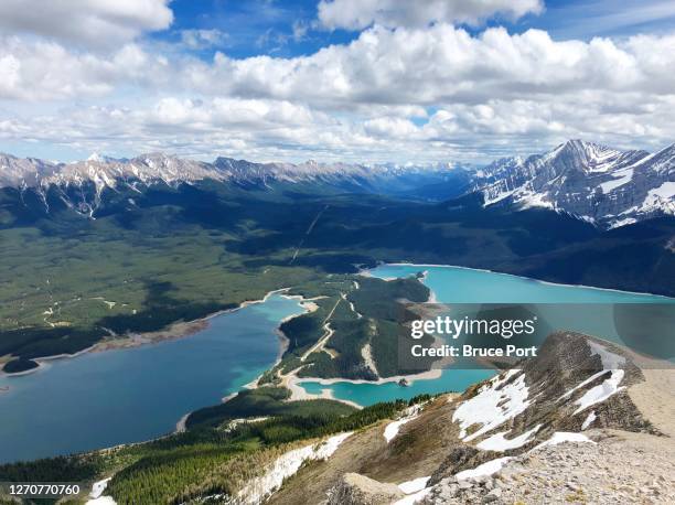 summit of mt. indefatigable - kananaskis stock-fotos und bilder