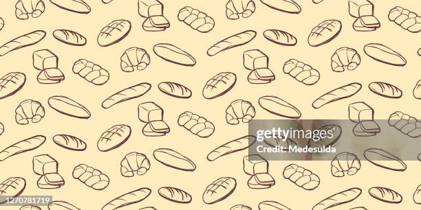 bread pattern - empty bread roll stock illustrations