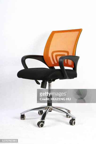 office chair on white background - bürostuhl stock-fotos und bilder