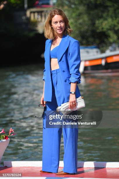 Cristiana Capotondi is seen arriving at the Excelsior during the 77th Venice Film Festival on September 05, 2020 in Venice, Italy.