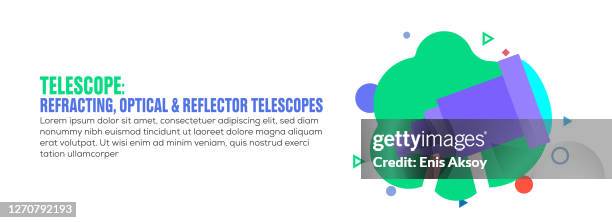 design element related to telescope, astronomy, science - telescope space stock illustrations