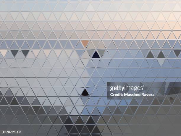 metallic mosaic reflection - wall building feature stock pictures, royalty-free photos & images