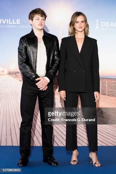 Anthony Bajon and Christine Gautier attend the "Teddy" photocall at 46th Deauville American Film Festival on September 05, 2020 in Deauville, France.