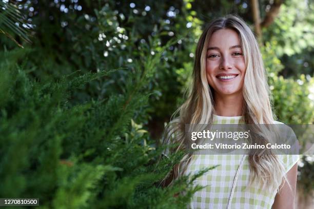 Actress Charlotte Vega of the movie "Mosquito State" poses for the photographer at the 77th Venice Film Festival on September 05, 2020 in Venice,...