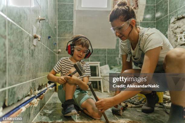 doing housing project together - foundation for kids stock pictures, royalty-free photos & images