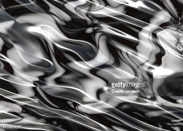 silver aluminum abstract stripe wave shape  liquid motion  background - cromo foto e immagini stock