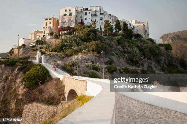 sperlonga, beautiful italian small town on top of a hill - townscape stock pictures, royalty-free photos & images