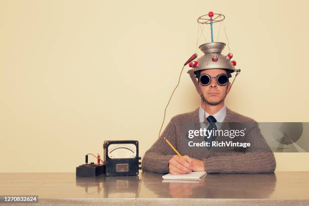 electro therapy man - brain intelligence stock pictures, royalty-free photos & images