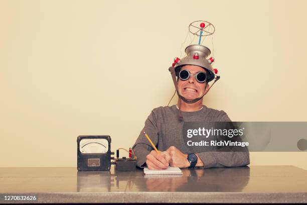 electro therapy man - fear of writing stock pictures, royalty-free photos & images