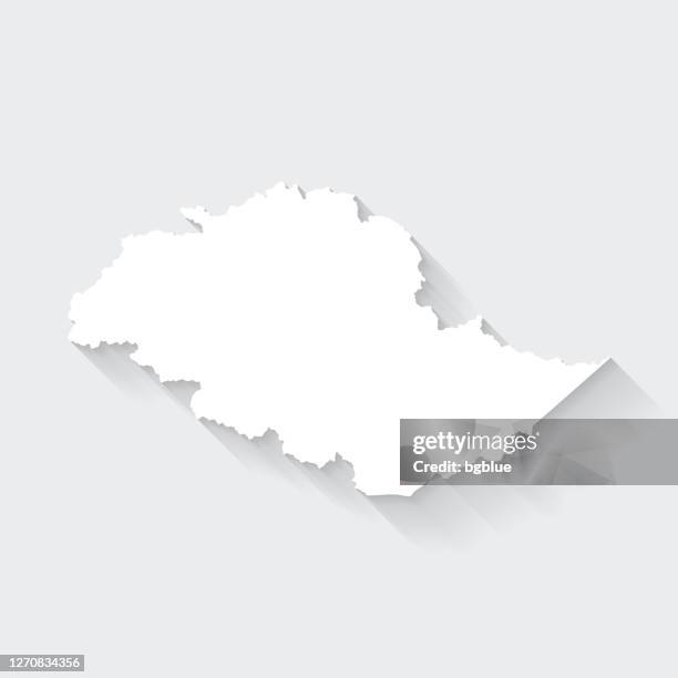 gilgit baltistan map with long shadow on blank background - flat design - gilgit stock illustrations