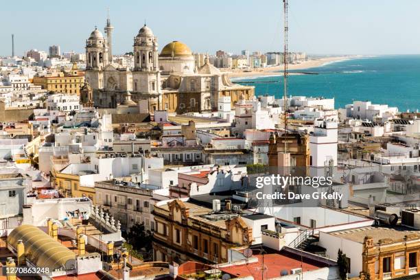 panoramic view of cádiz cityscape, spain - カディス ストックフォトと画像