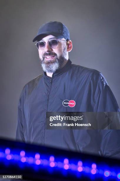 German rapper Sido performs live on stage during a concert at the Waldbuehne on September 5, 2020 in Berlin, Germany.