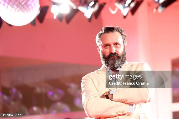 Quentin Dupieux walks the red carpet ahead of the movie "Pieces of a woman" at the 77th Venice Film Festival on September 05, 2020 in Venice, Italy.