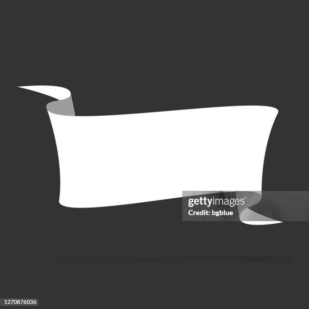 white banner - design element on black background - chalk talk bubble stock illustrations