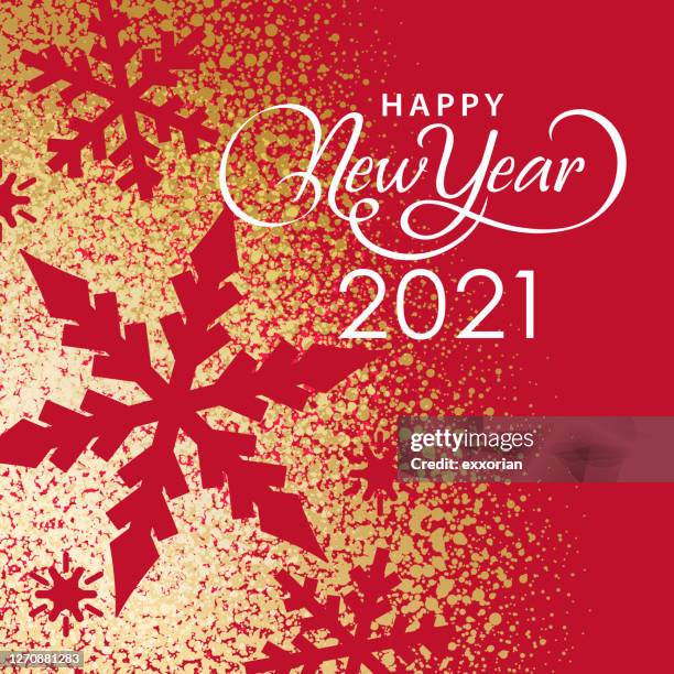 gold dust 2021 new year snowflakes - work anniversary vector stock illustrations