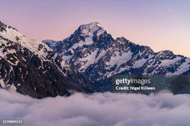 mt cook, new zealand - mt cook stock-fotos und bilder