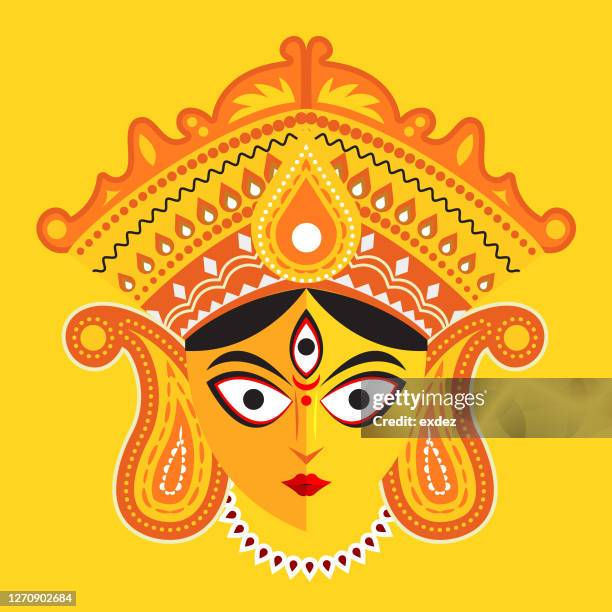 ilustrações de stock, clip art, desenhos animados e ícones de durga devi vector illustration - durga