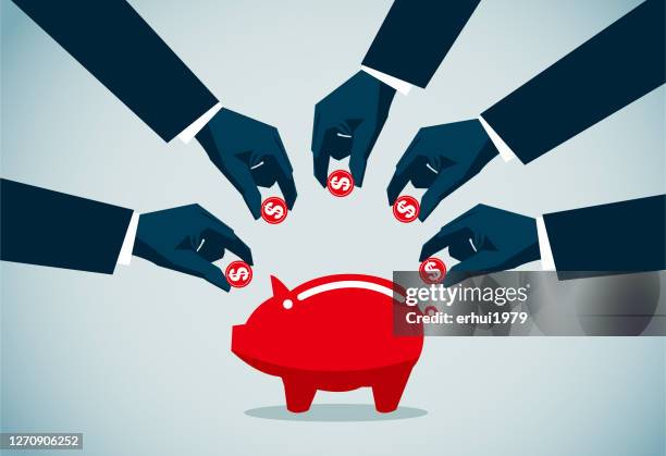 stockillustraties, clipart, cartoons en iconen met crowdfunding - crowdfunding