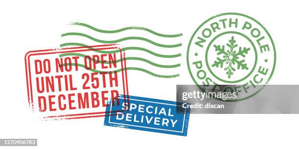 christmas holiday letter stamps. - postmark stock illustrations